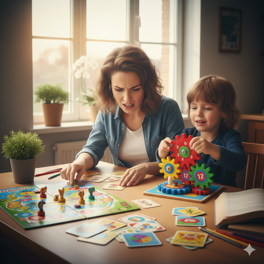 Ребёнок с интересом занимается математикой